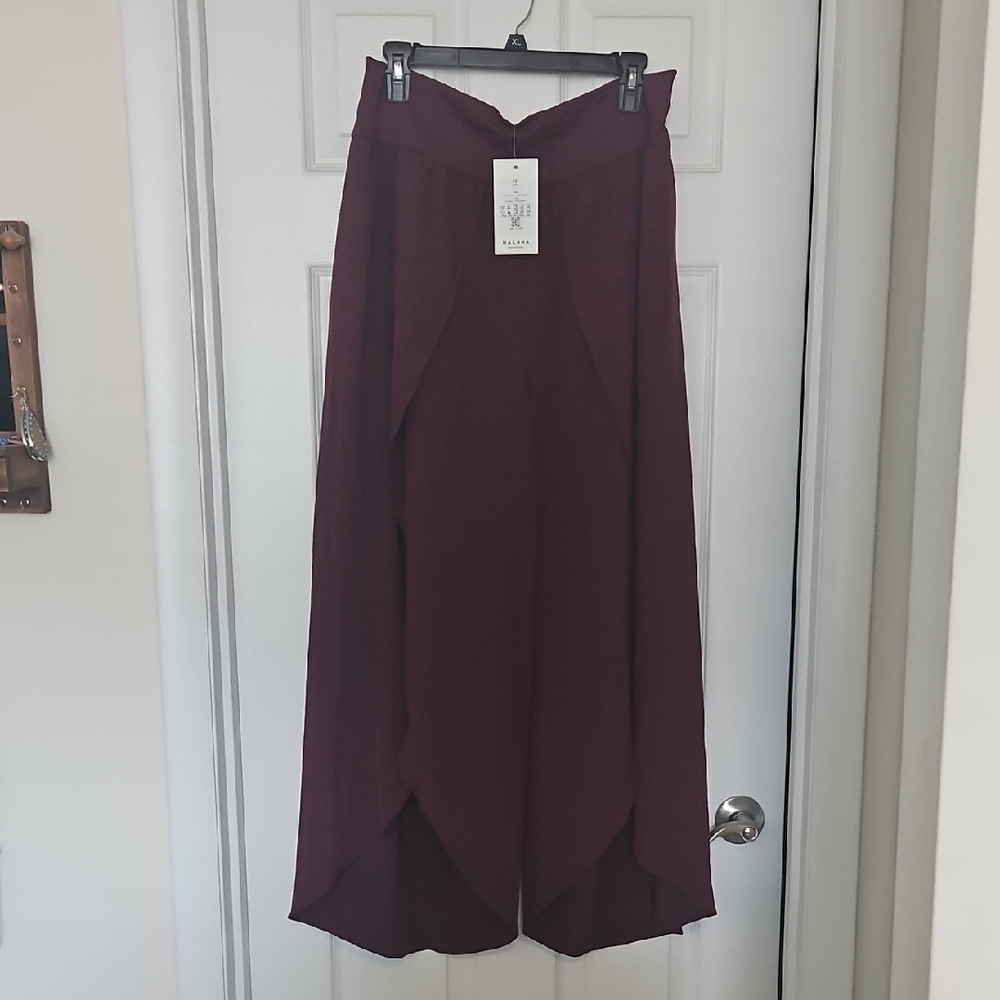 HALARA Burgundy Wide Leg Pants